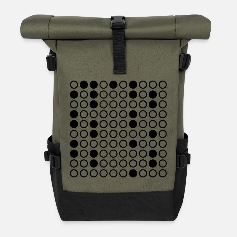 Nerdy Design "Primzahlen" bis 100 - Rolltop Rucksack - Olive/Schwarz