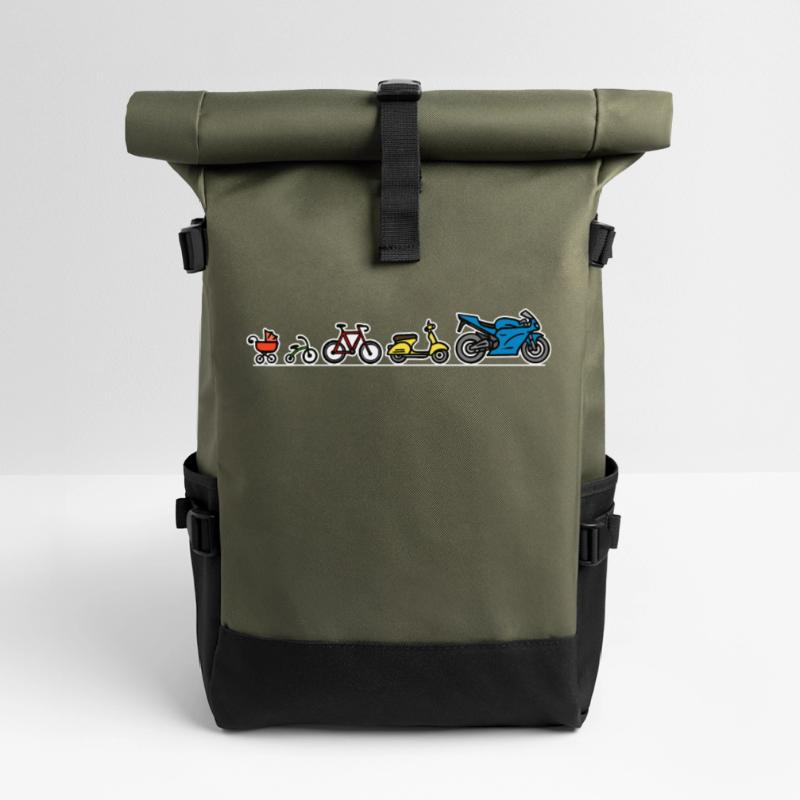 Evolution du développement de la moto Biker Evolution Sac à dos roll top
