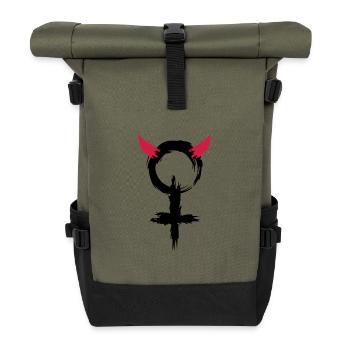 Diable femme femmes symbole - Sac à dos roll top - olive/noir - Devant