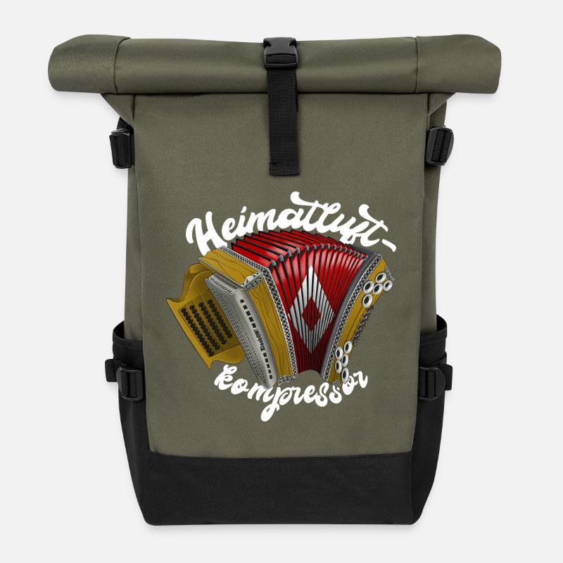 Heimatluftkompressor // hell | ZiachON! - Rolltop Rucksack - Olive/Schwarz