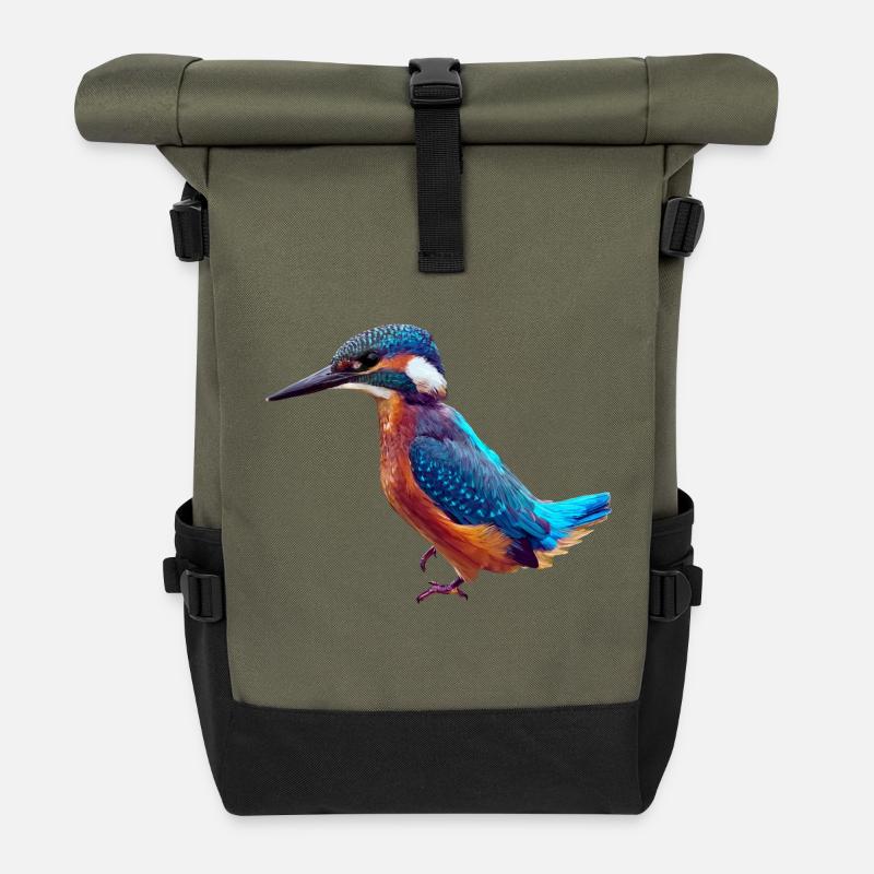 Eisvogel - Rolltop Rucksack - Olive/Schwarz