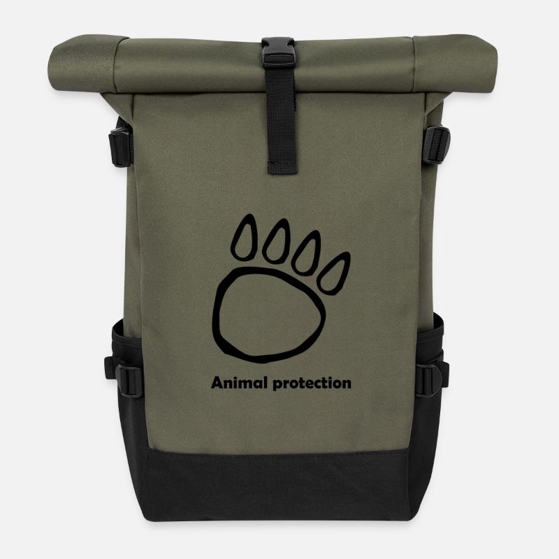 Animal welfare - Roll Top Backpack - olive/black