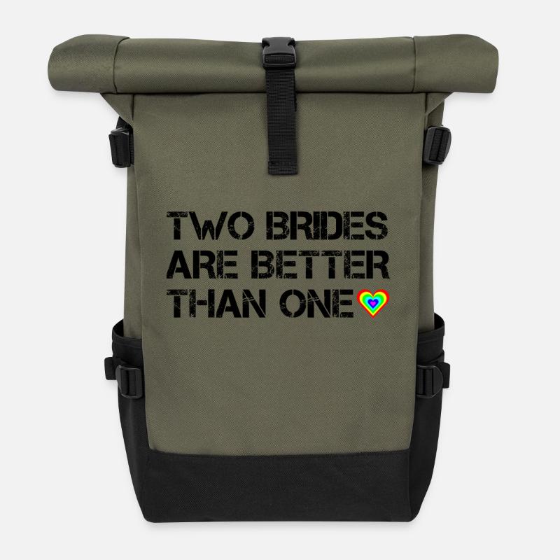 Two brides are better than one - Roll Top Backpack - olive/black