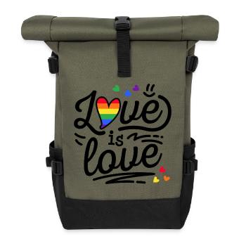 Toleranz Lgbt Regenbogenfahne Schwul Stolz Ehe - Rolltop Rucksack - Olive/Schwarz - Vorne
