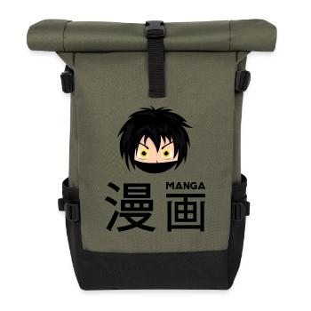 Manga filles Anime Hentai Ecchi Waifu Japon Chine - Sac à dos roll top - olive/noir - Devant