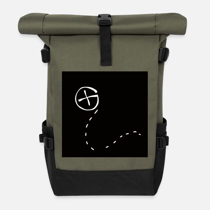 Geocaching Gesichtsmaske - Rolltop Rucksack - Olive/Schwarz
