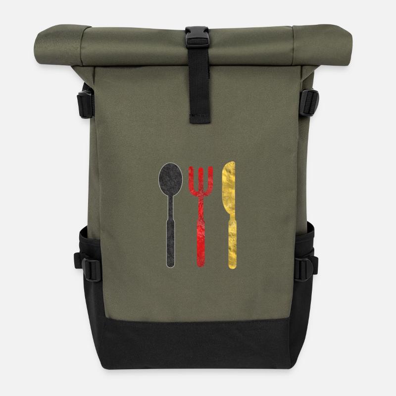 SchwarzRotGold - Sac à dos roll top - olive/noir