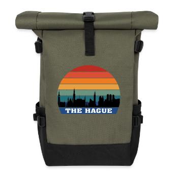 The Hague Skyline Silhouette Souvenir Netherlands - Roll Top Backpack - olive/black - Front