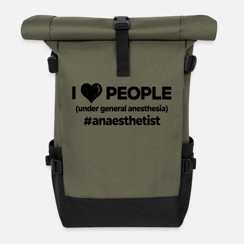 Anesthesia general anesthesia anesthetic surgery - Roll Top Backpack - olive/black