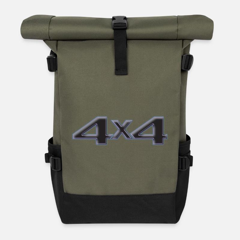 4x4 Offroad Car Sticker - Rolltop Rucksack - Olive/Schwarz