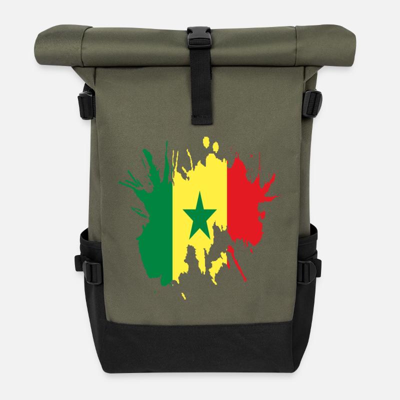Sénégal - Sac à dos roll top - olive/noir