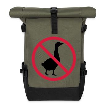 Goose forbidden sign - Roll Top Backpack - olive/black - Front