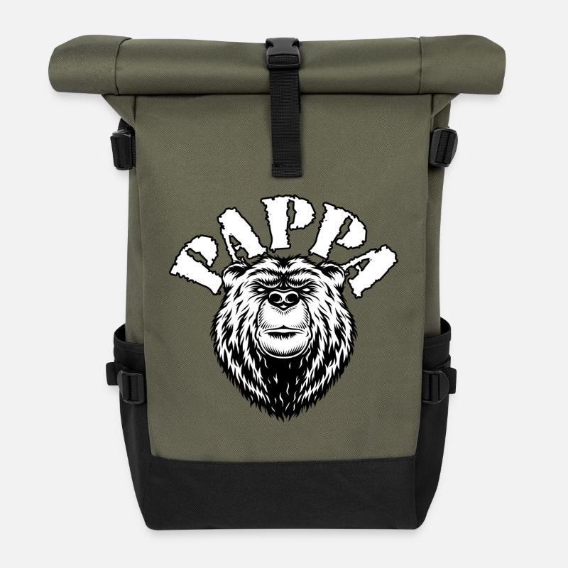 Pappa Björn - Sac à dos roll top - olive/noir