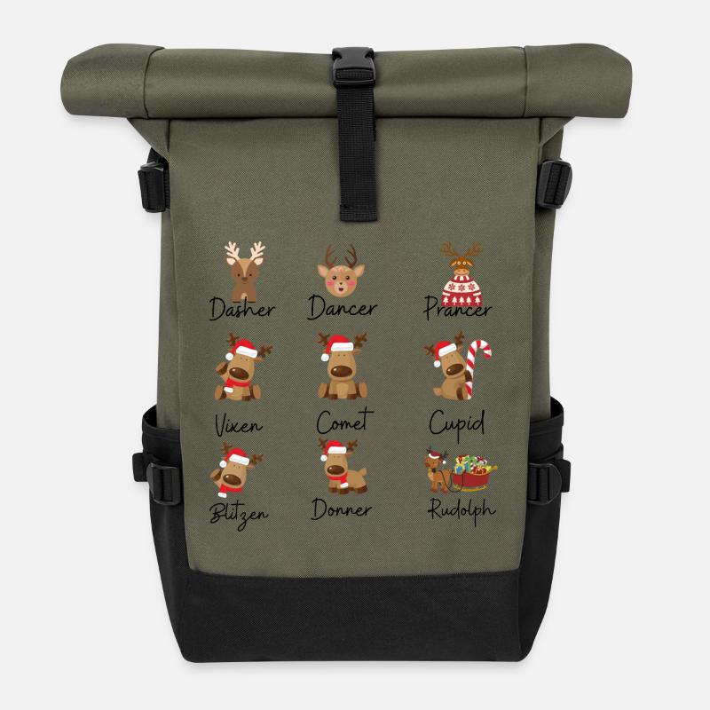 Rentiere - Rolltop Rucksack - Olive/Schwarz