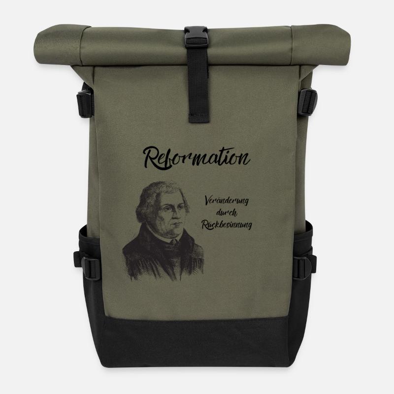 Reformationstag Reformation Luther Veränderung - Rolltop Rucksack - Olive/Schwarz