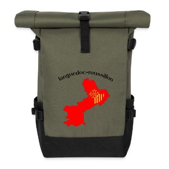Languedoc-Roussillon - Roll Top Backpack - olive/black - Front