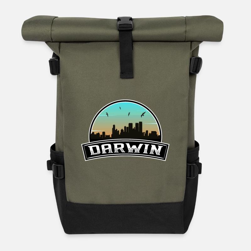 Darwin Australie Skyline Souvenir australien - Sac à dos roll top - olive/noir