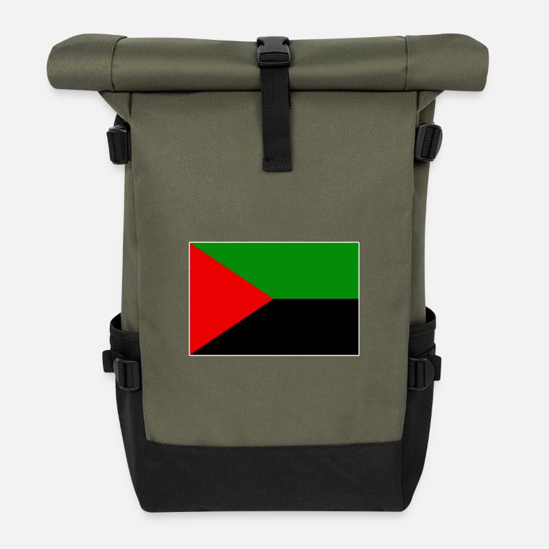 Drapeau de la Martinique rouge vert noir - Sac à dos roll top - olive/noir