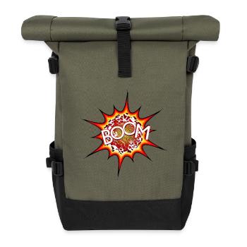 Explosion, bombe, explosion, bombe # - Sac à dos roll top - olive/noir - Devant
