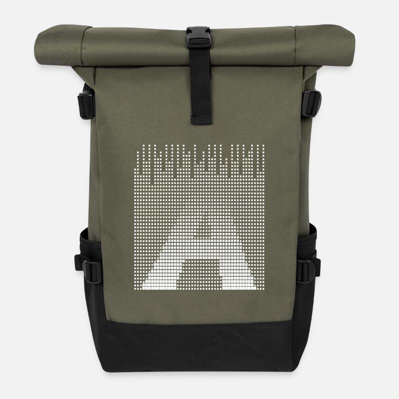 Letter A, Name, der Buchstabe A - Rolltop Rucksack - Olive/Schwarz