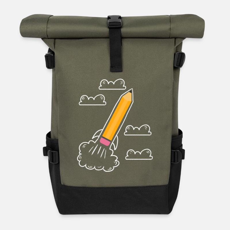 Premier jour d’école Début d’école - Sac à dos roll top - olive/noir