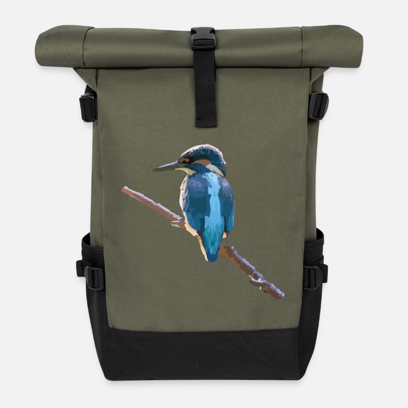 Eisvogel - Rolltop Rucksack - Olive/Schwarz