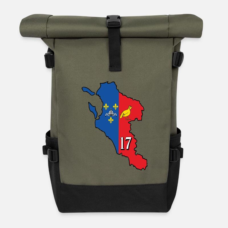 Charente-Maritime - Rolltop Rucksack - Olive/Schwarz