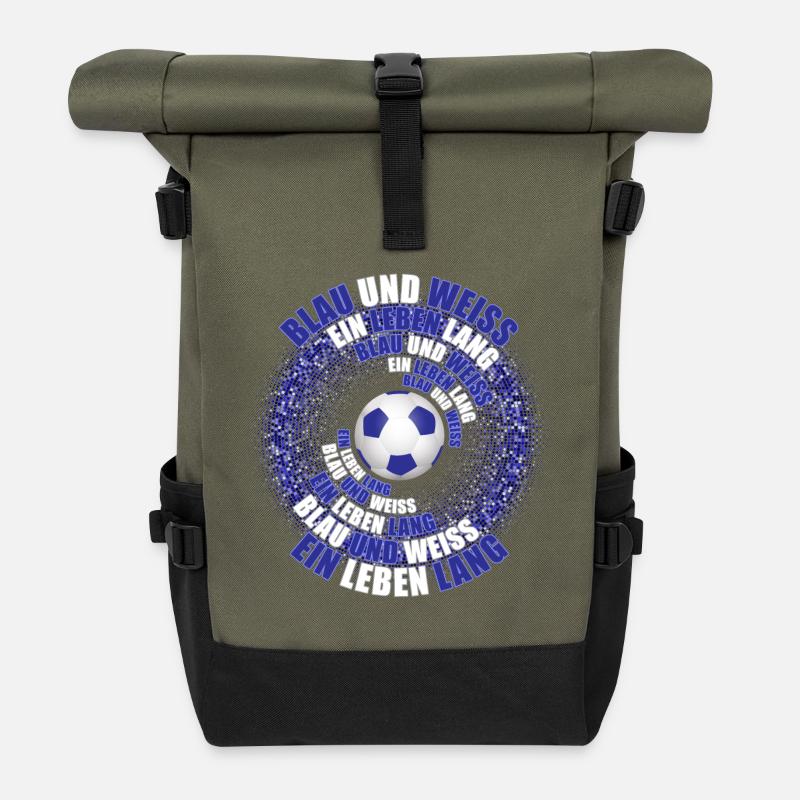 Blau und Weiss ein Leben lang - Rolltop Rucksack - Olive/Schwarz