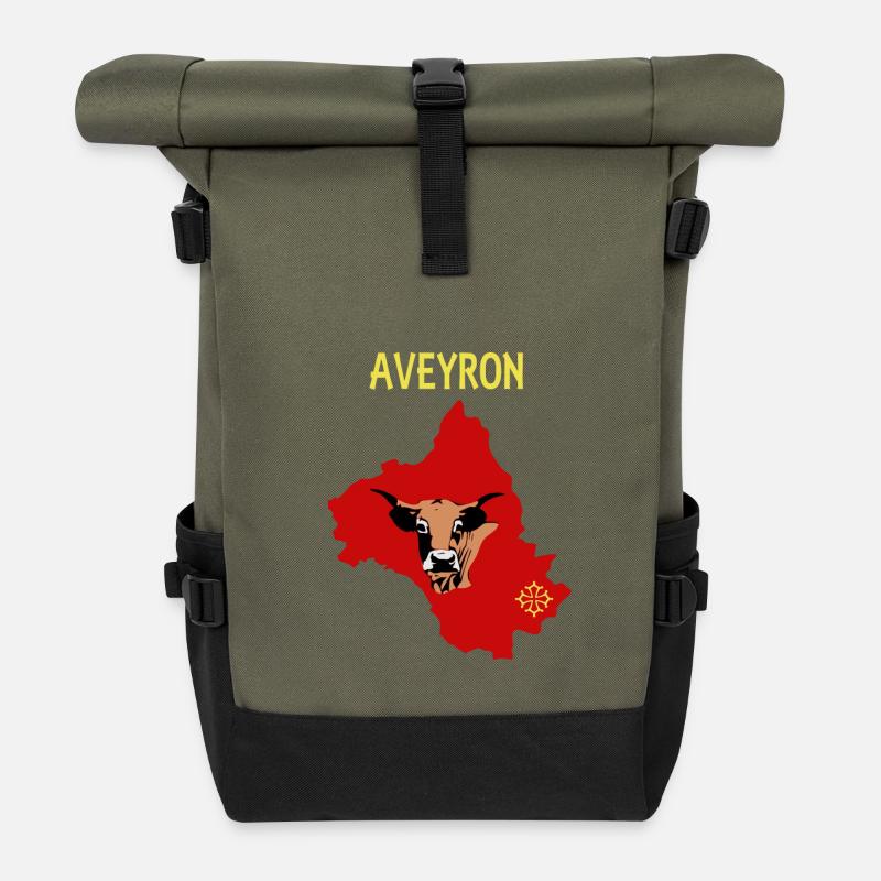 Aveyron - Sac à dos roll top - olive/noir