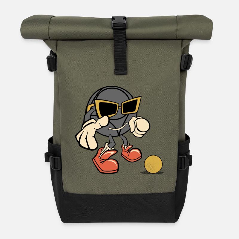 Boules de soleil petanque robe pour boulet - Sac à dos roll top - olive/noir