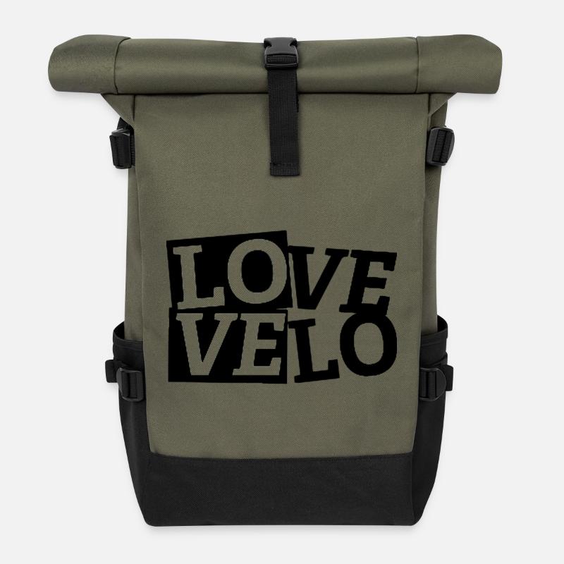LOVE Velo - Rolltop Rucksack - Olive/Schwarz