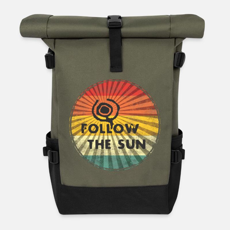 Suivre le soleil - Sac à dos roll top - olive/noir