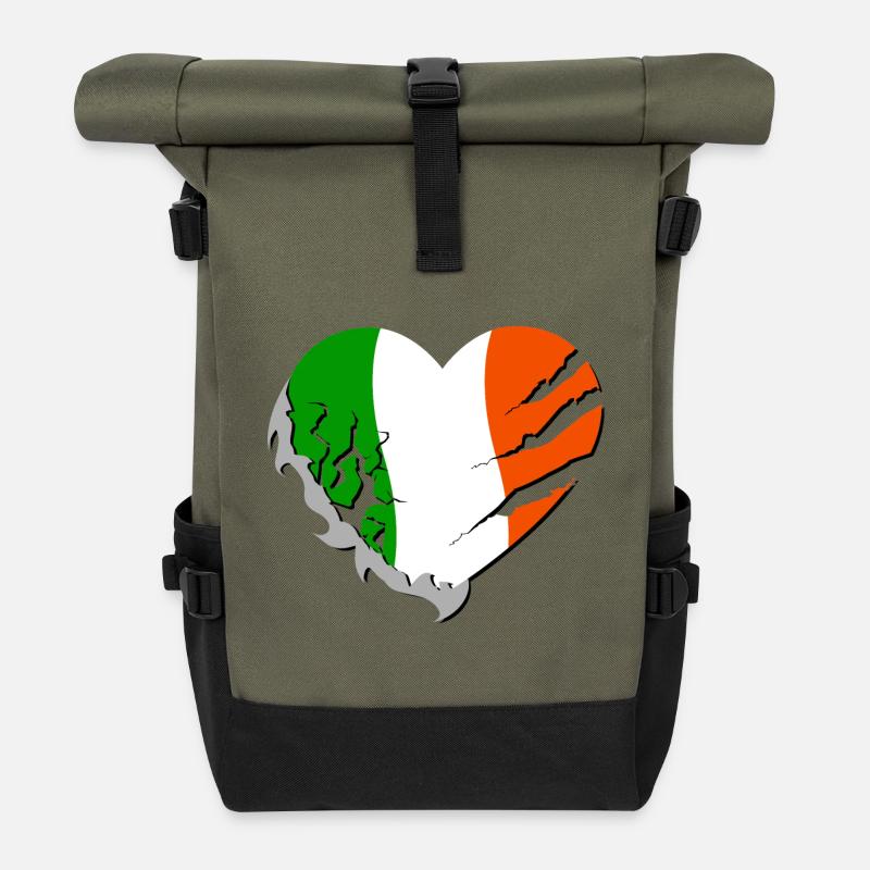 Irlande - Irlande - Sac à dos roll top - olive/noir