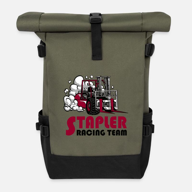 Stapler Racing Team - Rolltop Rucksack - Olive/Schwarz