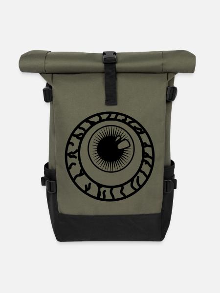 Augenpupille, Optiker - Rolltop Rucksack - Olive/Schwarz