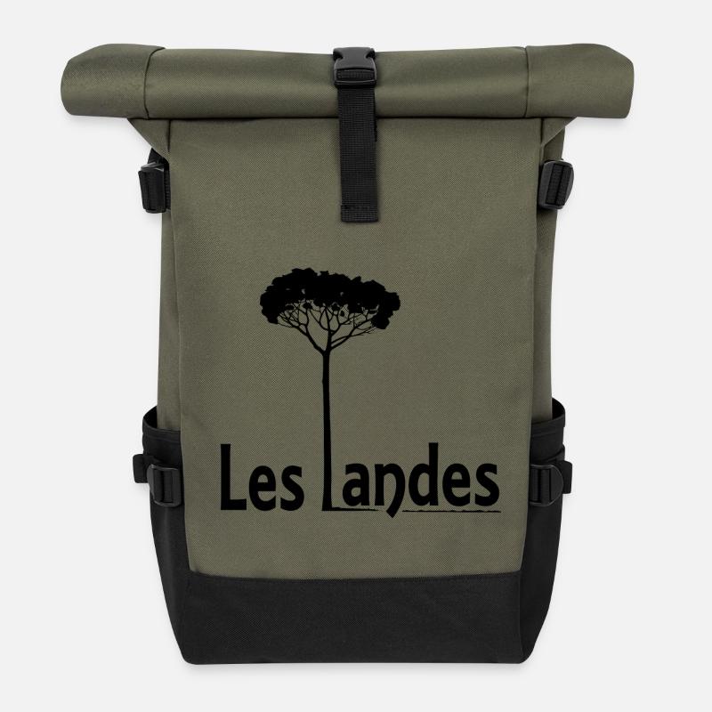 Les Landes - Sac à dos roll top - olive/noir