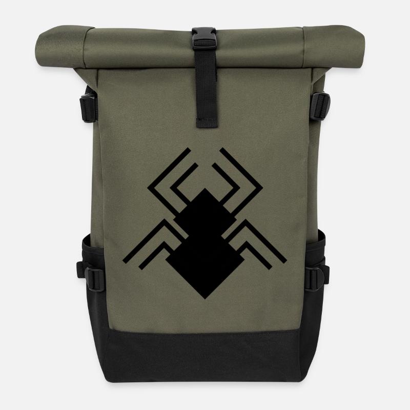 Spider-Man Logo - Rolltop Rucksack - Olive/Schwarz