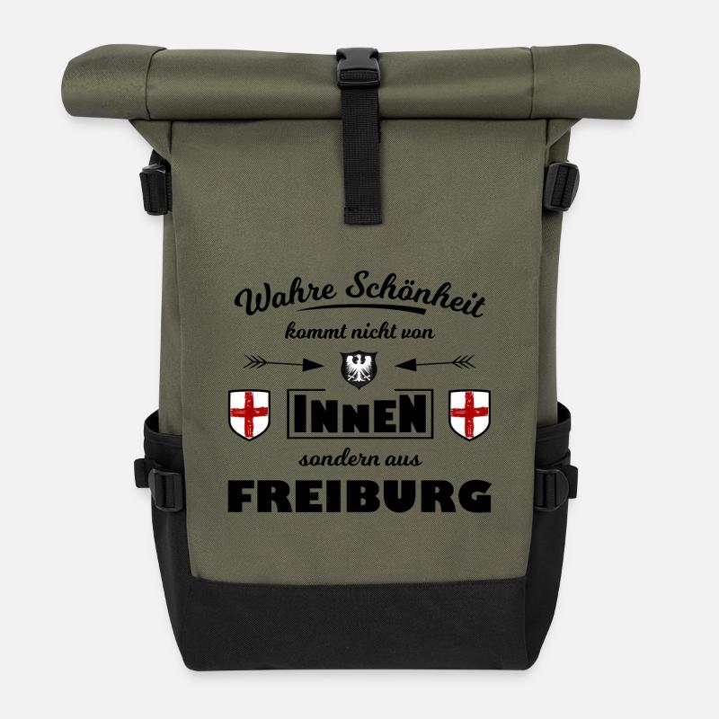 Freiburger im Breisgau - Rolltop Rucksack - Olive/Schwarz
