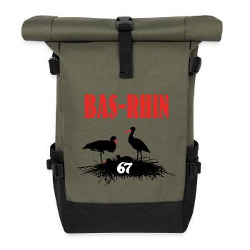 Bas-Rhin - Roll Top Backpack - olive/black - Front