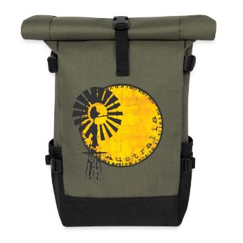 Australien Windrad - Rolltop Rucksack - Olive/Schwarz - Vorne