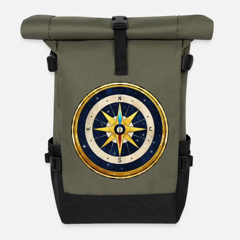 Goldener Kompass - Goldener Kompass - Rolltop Rucksack - Olive/Schwarz