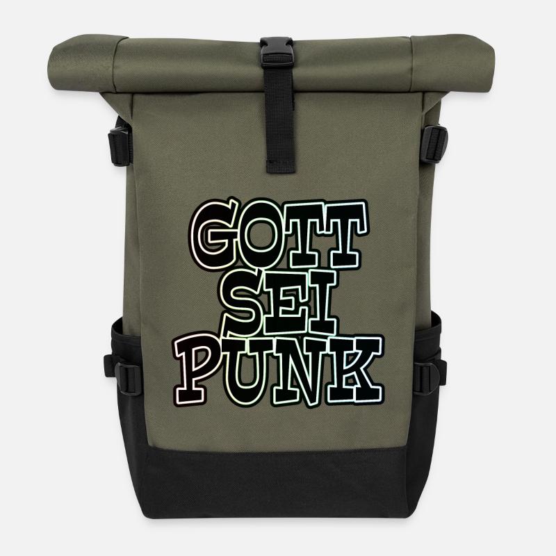 GOT SEI PUNK! - Rolltop Rucksack - Olive/Schwarz