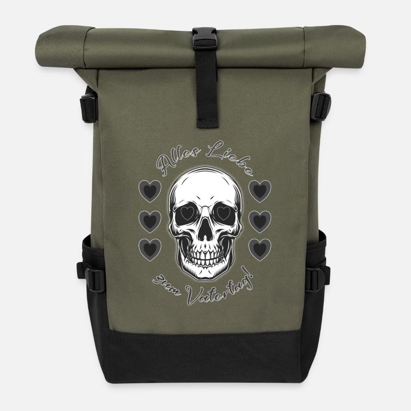 Vatertag - Rolltop Rucksack - Olive/Schwarz
