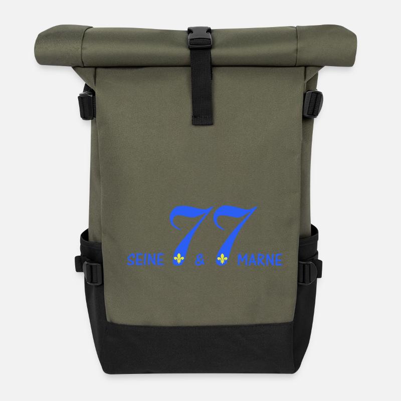 Seine et marne - Sac à dos roll top - olive/noir