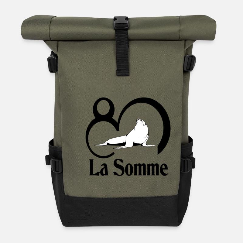 La somme - Sac à dos roll top - olive/noir