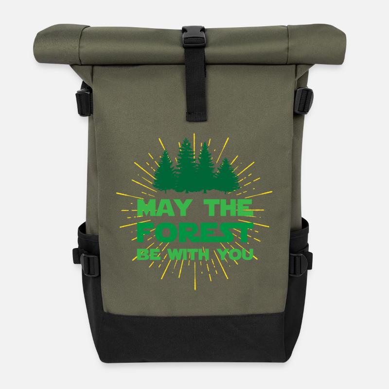 Que la forêt soit avec vous - Sac à dos roll top - olive/noir