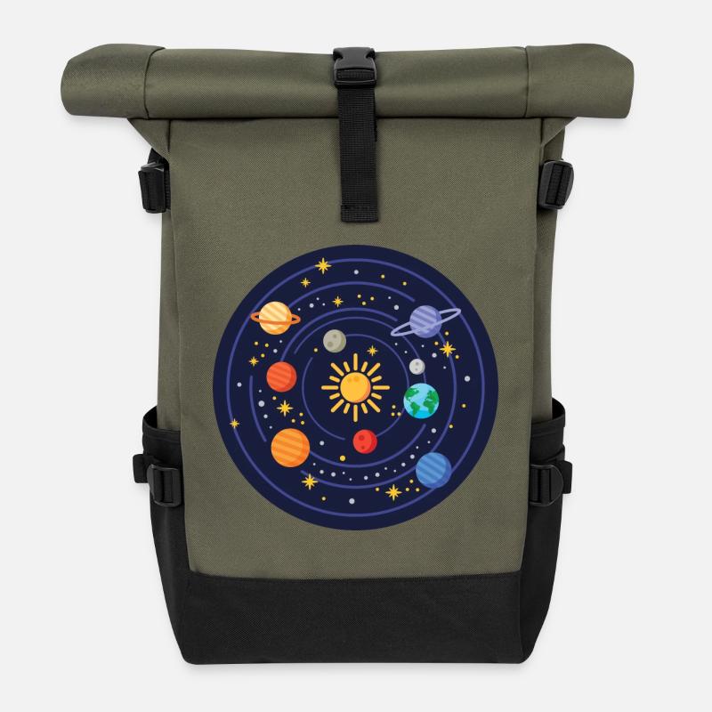 Sonnensystem - Rolltop Rucksack - Olive/Schwarz