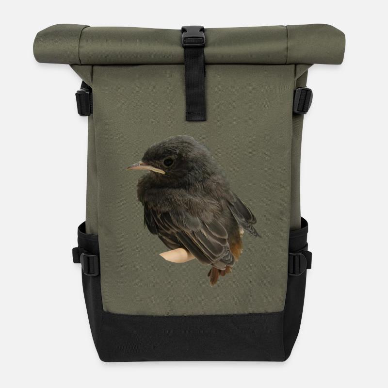 Hausrotschwänzchen Ästling - Rolltop Rucksack - Olive/Schwarz