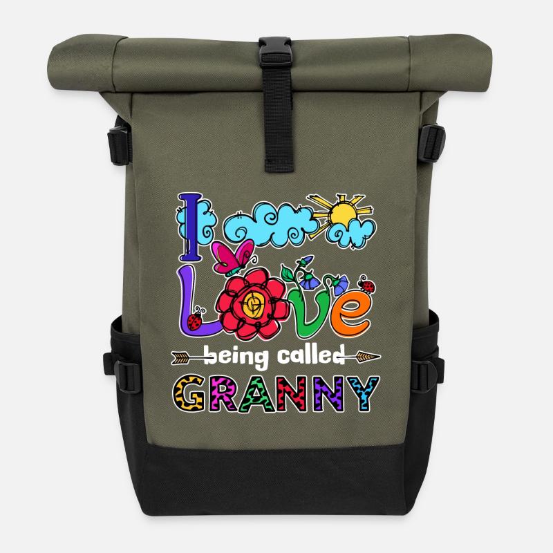 Cool Statement Seniorin Großmutter Oma Superoma - Rolltop Rucksack - Olive/Schwarz