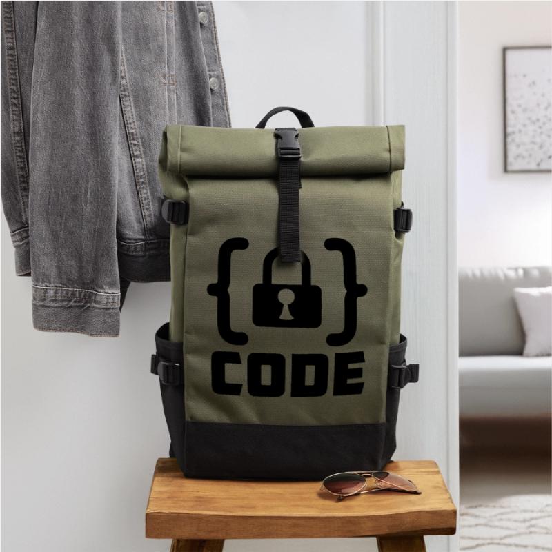 Code mit Sperrprogrammierer Rolltop Rucksack